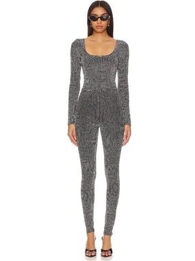 NWT - Good American Crystal Jumpsuit in Black